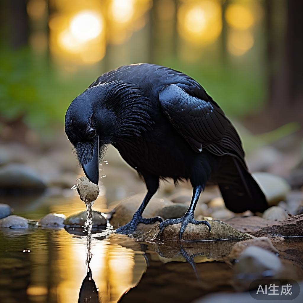 乌鸦的智慧，如何喝到水